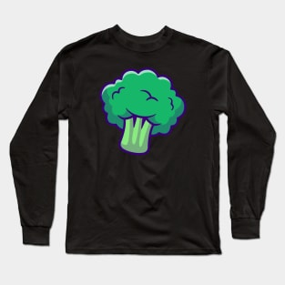 Broccoli Vegetable Cartoon Long Sleeve T-Shirt